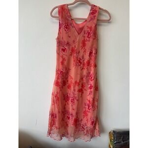 Vintage 90s Studio Y Floral Pink Y2K Maxi Dress Small Grunge Cottegecore Fairy